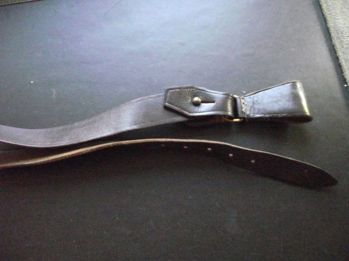 1970s Soviet Military Army Officer's Leather Sam Browne Belt with Field Bag Map-case