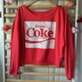 sweatshirt Coca Cola off shoulder red & white sweatshirt small Image 2