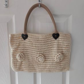 Handmade Cream Crochet Holiday Bag