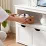 Storage Cabinet, Storage Box with Wheels, Toy Shelf, Side Cabinet, for Living Room, Bedroom, Children's Room, White Image 4