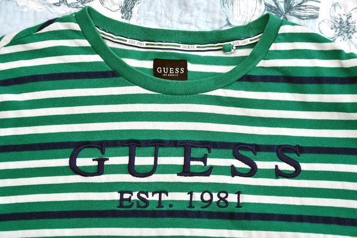 Guess Green and White Vintage T-Shirt XL