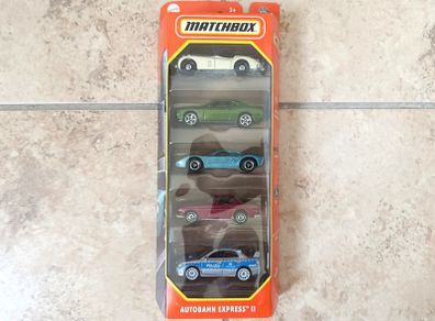 Matchbox Autobahn Highway Express II 1:64 5-Pack - With Police Polizei Car HVT73