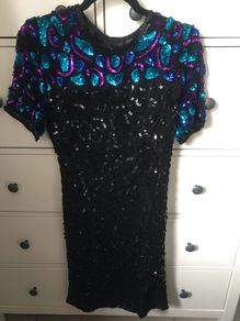 vintage sequin midi dress