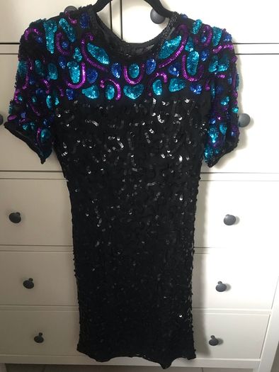vintage sequin midi dress