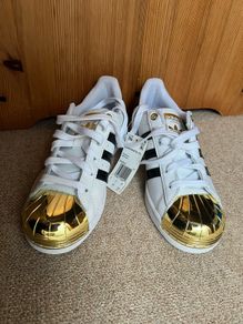adidas superstar - white and gold
