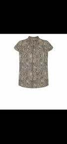 Leopard print top with tie at neck