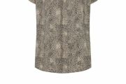 Leopard print top with tie at neck