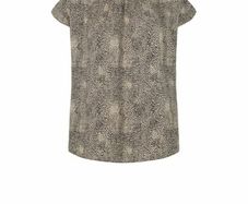 Leopard print top with tie at neck