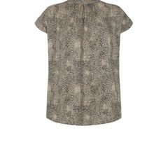 Leopard print top with tie at neck