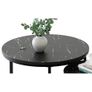 Round Coffee Tables, Set of 2 End Table, Nesting Tables, Side Table with Metal Frame for Living Room/Bedroom/Balcony/Office/Apartment, Diameter 23.6/15.7 IN (Black Frame, Black Wood Marble Finish Top Image 3