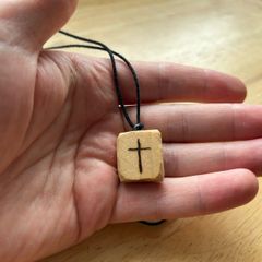 Wood burnt Pendant Cross Design - Accepting Requests