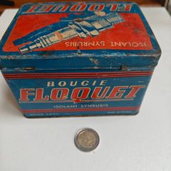 Old 1950s spark plugs tin automotive memorabilia moped