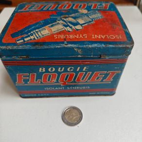 Old 1950s spark plugs tin automotive memorabilia moped