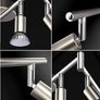 LED Ceiling Light Rotatable, 6 Way LED Ceiling Spotlight, Matt Nickel & Swivelling Design, Including 6 X 4W GU10 LED Bulbs (MULTIPLE COLOURS) Image 4