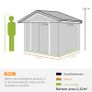 7ft x 4ft Lockable Garden Shed Large Patio Roofed Tool Metal Storage Building Foundation Sheds Box Outdoor Furniture, Green Image 2