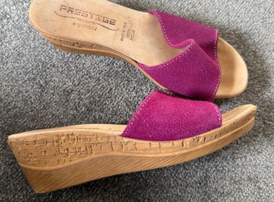 PRESTIGE Cork Wedge Sandals Size 5!