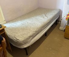 Single Foldable Metal Bed Frame + Mattress