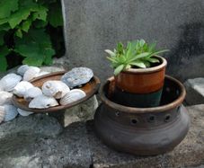 Antique copper Italian bed warmer, Planter Pot, Garden Throw