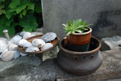 Antique copper Italian bed warmer, Planter Pot, Garden Throw