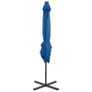 Cantilever Umbrella with Pole and LED Lights Azure Blue 250 cm Image 8