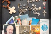 Religious Rosary beads crosses and relics