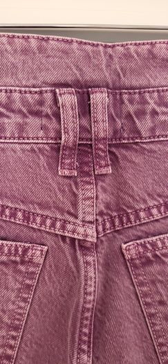 MANGO mauve high waisted frayed bottom jeans Sz 34 (Fit 8UK) - Bnwot Rrp 39.99