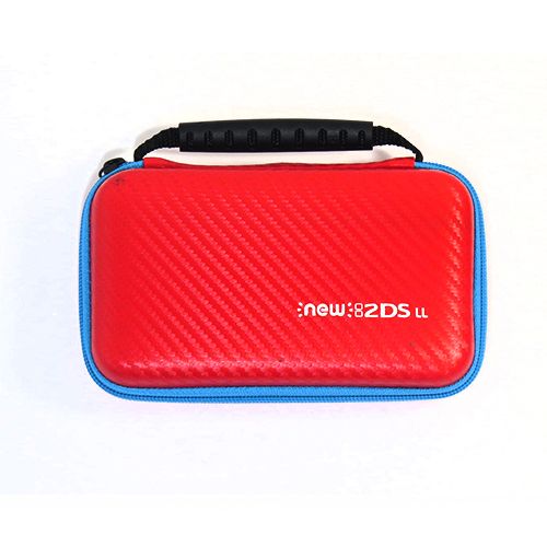 New Nintendo 2DS XL Carbon Hard Protective Case Zip Cover Carry Bag Pouch Red