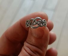 Unisex silver Celtic weave ring
