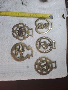 Vintage brass horse harness ornaments