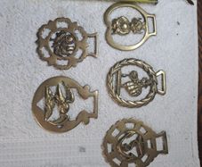 Vintage brass horse harness ornaments