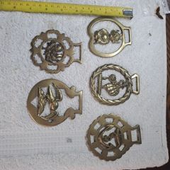 Vintage brass horse harness ornaments
