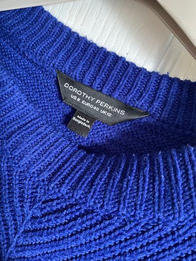 Dorothy Perkins Cobalt Royal Blue Chevron Knit Jumper