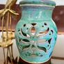 Vintage Michael Kennedy Sligo Handmade Oil Burner Turquoise Burren Blue Image 4
