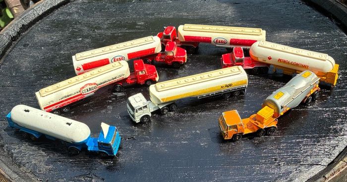 7 x Vintage Majorette Tanker Truck Collection