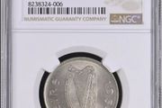 Ireland 1954 | Florin | Irish 2 Shillings | Salmon | KM.15a | MS65