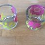Pair of Candle holder glass flower design Image 2