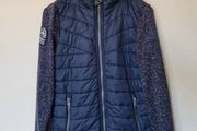 superdry  superstorm jacket Size small ptp 19" Hooded Navy in excellent condition