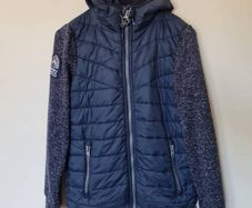 superdry  superstorm jacket Size small ptp 19" Hooded Navy in excellent condition