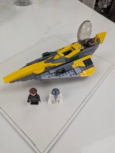 100% LEGO Star Wars Anakin's Jedi Starfighter 75214 Complete With Minifigs