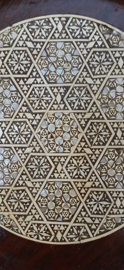 Vintage Mother of Pearl Wooden Decorative Plaque