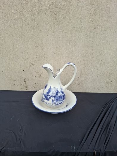 ceramic blue washing bassin set
