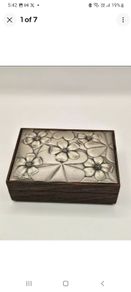 Rare and valuable Italian Mid Century Modern Jatoba and Silver Plated Cigarette Box look at all pictures