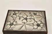 Rare and valuable Italian Mid Century Modern Jatoba and Silver Plated Cigarette Box look at all pictures