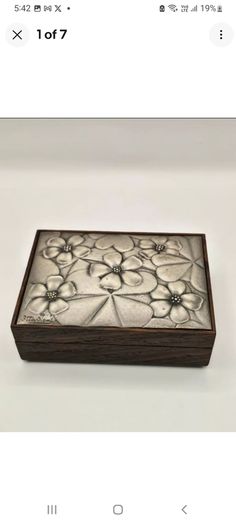 Rare and valuable Italian Mid Century Modern Jatoba and Silver Plated Cigarette Box look at all pictures