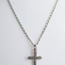 Vintage 925 Sterling Silver Cross Pendant Necklace with Marcasite detail Image 2