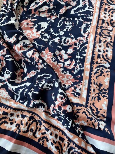 Navy & pink silk-like scarf Dunnes Stores large