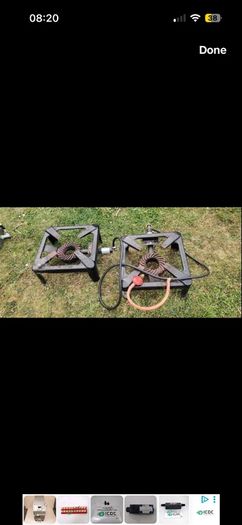 Homebrew beer burner and pots