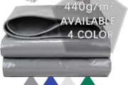 440G/M Pvc Heavy Duty Tarpaulin 4m / 6m, Waterproof Heavy Duty Tarp Sheet Cover Waterproof, Weatherproof, Frost-Resistant, Uv Protection, Multipurpose, Reinforced Eyelets, Gray (4 x 6m)