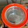 Pair Vintage 500ml 1970s Ravenhead Glass Kilner Jars With Orange Screw Lids Image 4