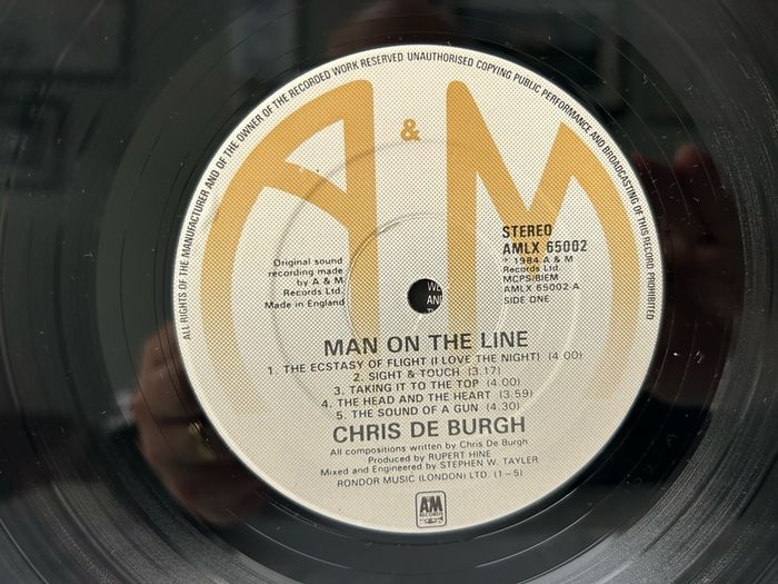 Chris de Burgh Signed Man On The Line Vinyl LP 1984 Autographed
